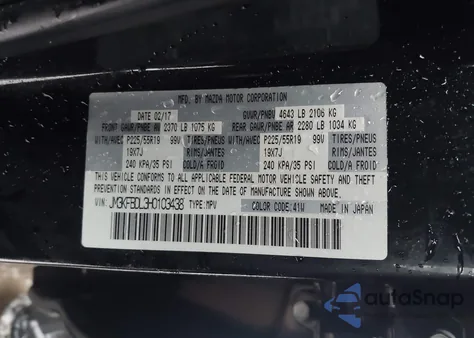 2017 Mazda Cx-5 Grand Touring from USA, damaged, VIN JM3KFBDL3H0103438